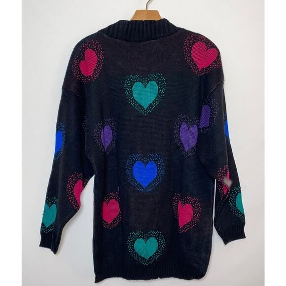 Vintage Village Fair Heart Sweater - Size S - Made in USA - Stored in Bag - Picture 2 of 8
